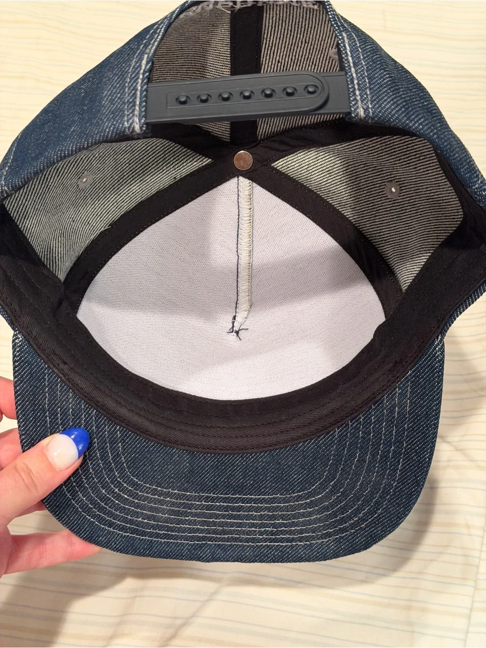 Supreme Denim Rhinestone FW 24 5 Panel SnapBack Hat